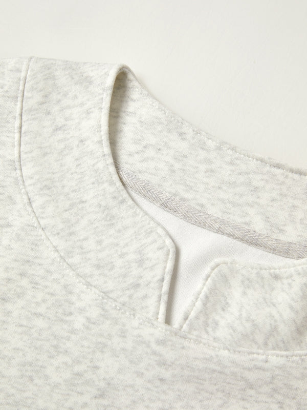 Solid Color V Neck Label Decor Oversized Hoodie