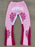 Spider Web Lettering Foam Print Sweatpants