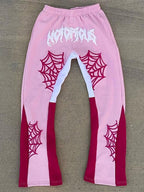 Spider Web Lettering Foam Print Sweatpants