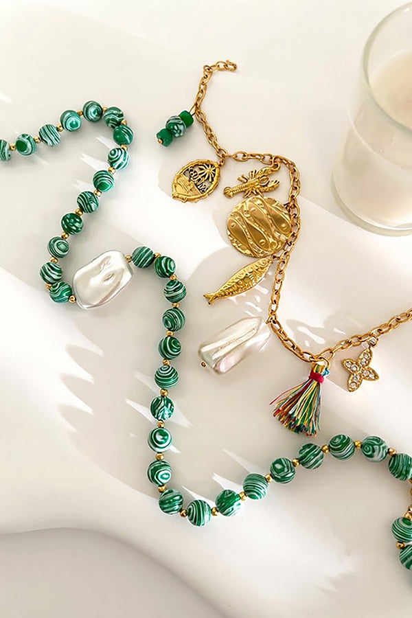 Bohemian Multi-pendant Beaded Necklace