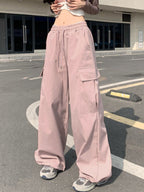 Street Pockets Drawstring Cargo Pants