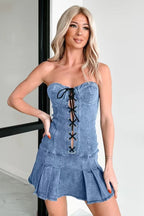Sexy Strapless Denim Dress