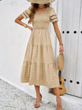 Cristina Statement a Line Short Sleeved Lace Maxi Dress Elevated Occasion Wear