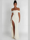 Liber Summer Women's Backless Solid Color Maxi Dresses