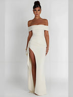 Liber Summer Women's Backless Solid Color Maxi Dresses