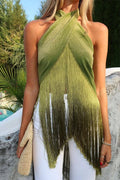 Metallic Tassel Scarf: Perfect for A Luxurious Halter Top or A Belted Skirt