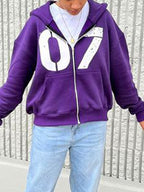 Lettering Oversized Long Sleeve Hoodie