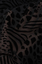 One Shoulder Animal Print Burnout Tie Strap Bodycon Mini Dress