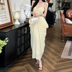 Ruched v neck hollow out cami cut out maxi dress  | Festival Outfits Women