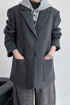 Wool Blend Relaxed Fit Blazer