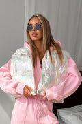 Sleeveless Laser Quilted Puffer Jacket