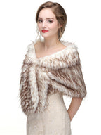 Faux Fur Wedding Wrap Bridal Shawl Winter Warm Cover Ups