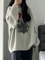Tulip Jacquard Loose Sweater
