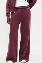 Retro Solid Hooded Zipper Loose Two Piece Set