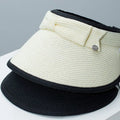 Bowknot Straw Sun Visor Hat