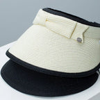 Bowknot Straw Sun Visor Hat