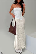 Floral Chiffon Mermaid Maxi Skirt