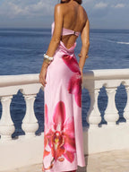 Printed Tube Maxi Dress