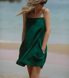 Classic A-Line  Mini Linen Slip Dress