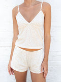 Disty Floral Print V Neck Cami Lounge Set