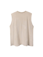 Retro Letter Print Loose Casual Tank Top