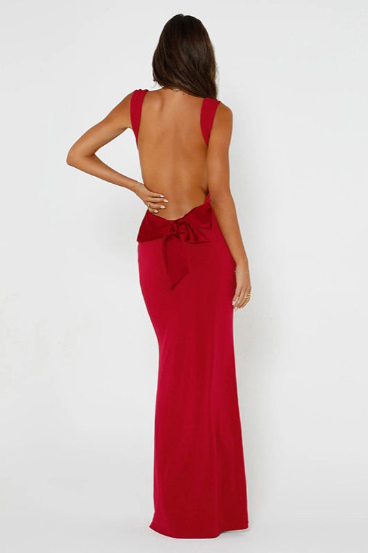 Bow Back Spaghetti Strap Maxi Dress
