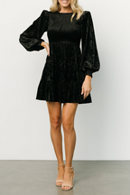 Piper Timeless Casual Daily Ruffle Velvet O Neck a Line Dresses (4 Colors) Elevated Occasion Wear