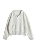 Solid Color Lapel Neck Oversized Hoodie