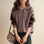 | Cable Knit Hoodie Sweater
