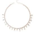 Marquise Cut Crystal Drop Necklace - Silver