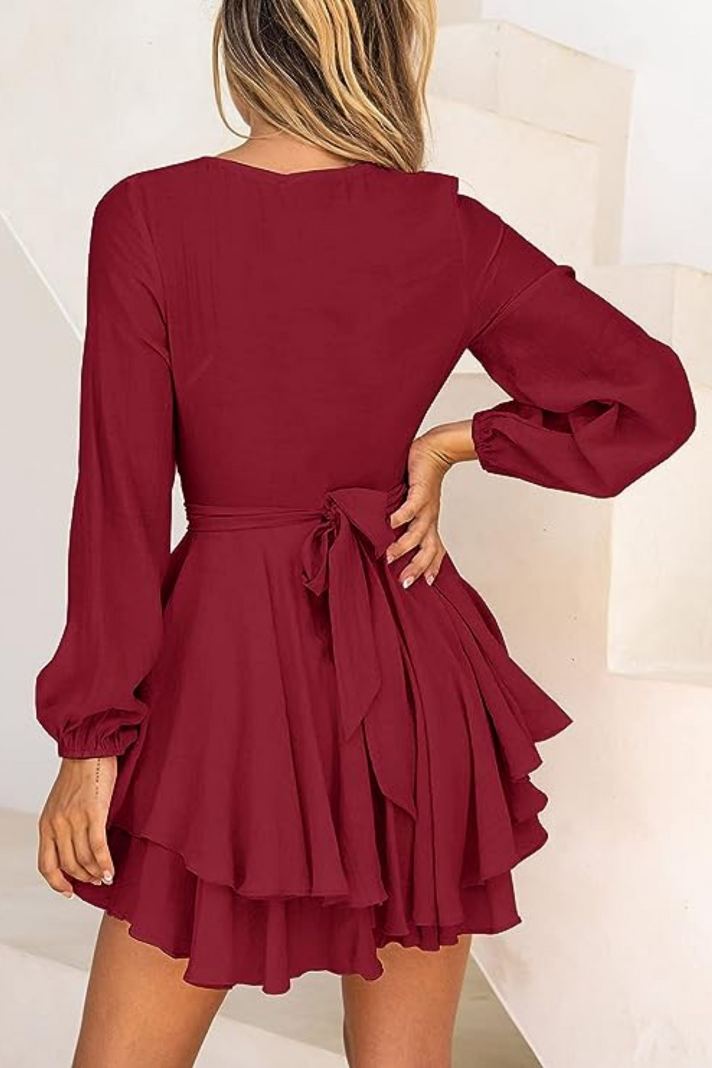 Johana Exclusive Summer Wrap Mini Dress Elevated Occasion Wear