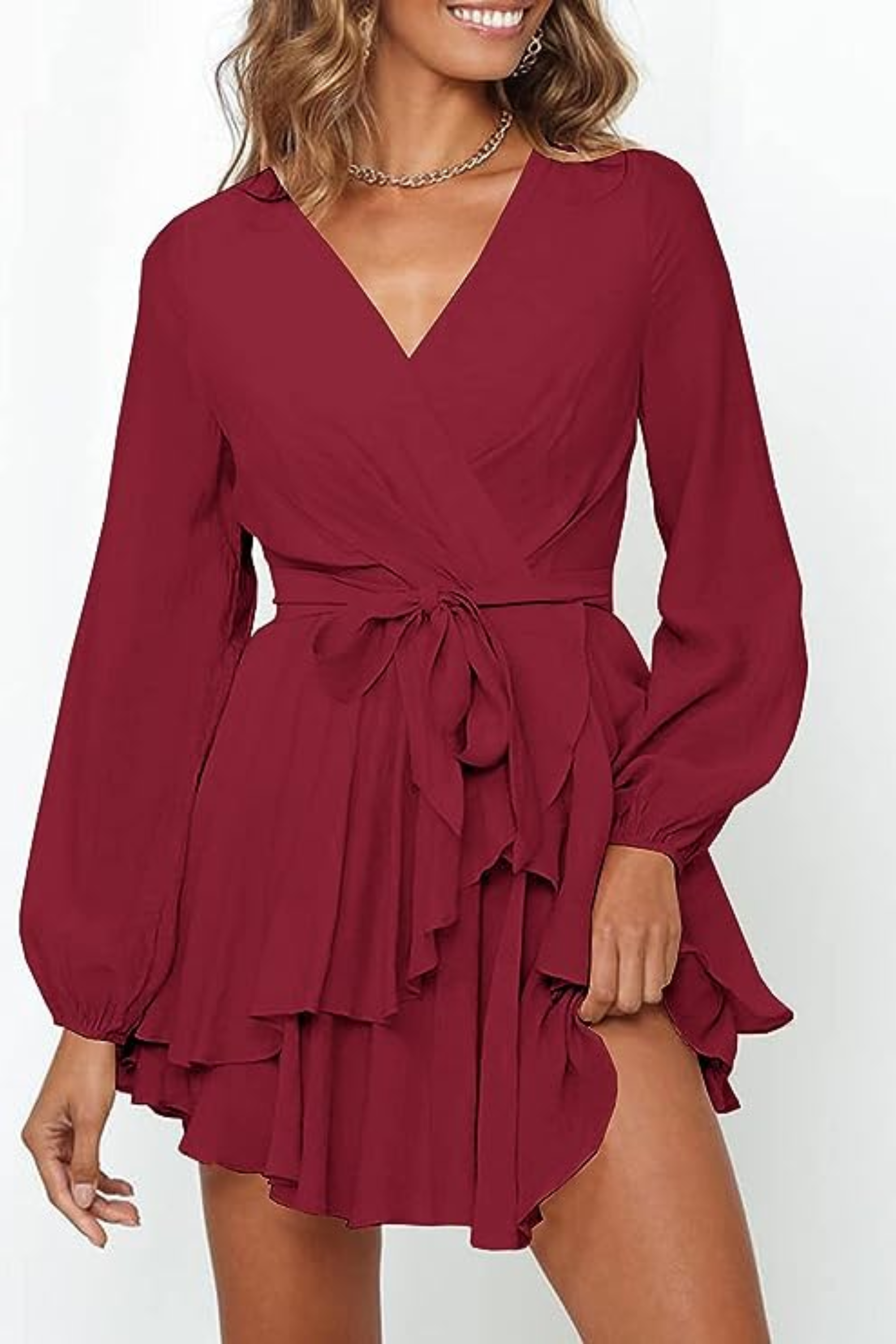 Johana Exclusive Summer Wrap Mini Dress Elevated Occasion Wear