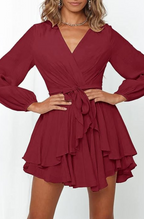 Johana Exclusive Summer Wrap Mini Dress Elevated Occasion Wear