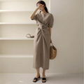 Zulema Statement Long Wrap Dress Midi Everyday Luxe Edit