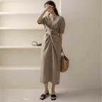 Zulema Statement Long Wrap Dress Midi Everyday Luxe Edit