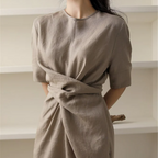 Zulema Statement Long Wrap Dress Midi Everyday Luxe Edit