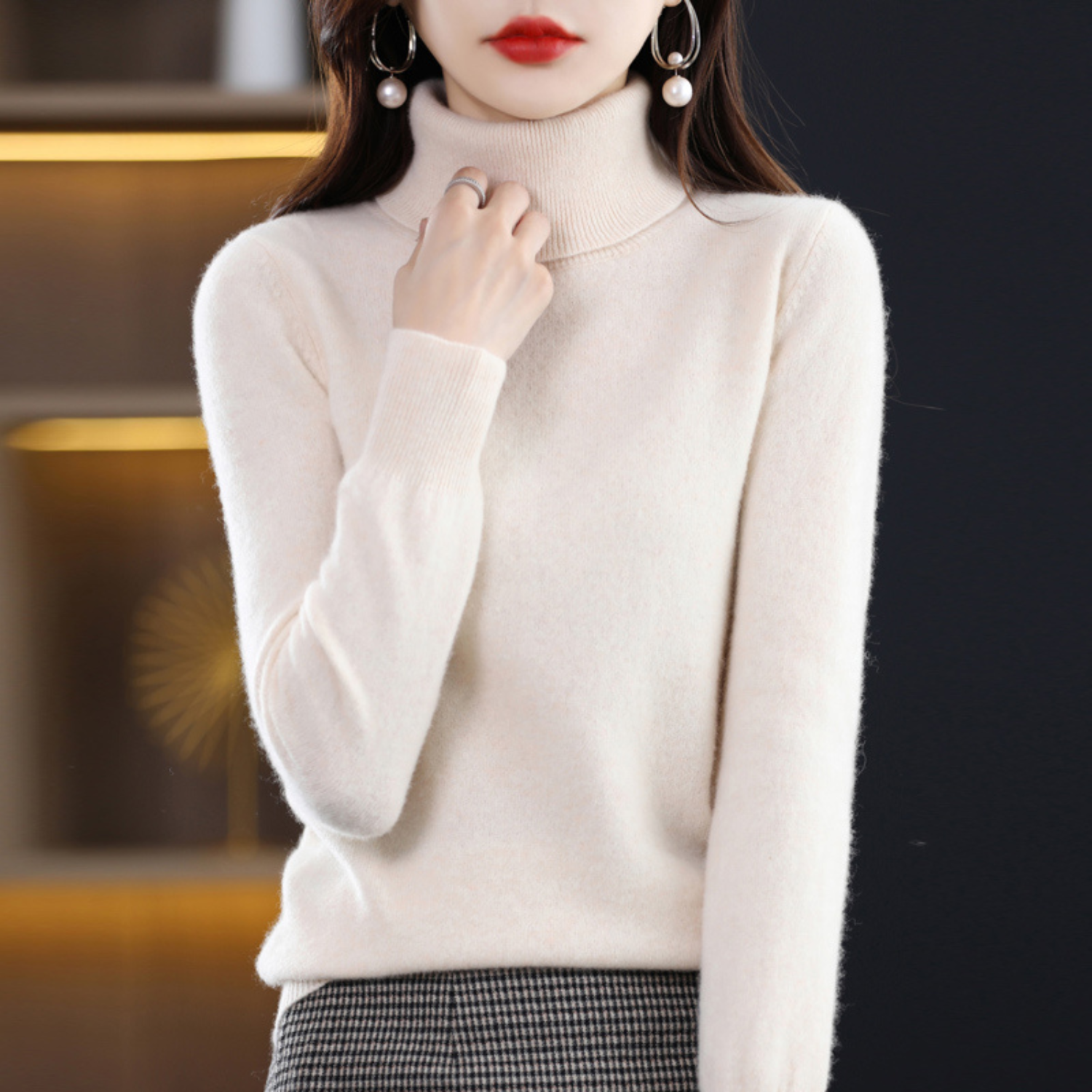 | Women’s Winter Turtleneck Knit Sweater