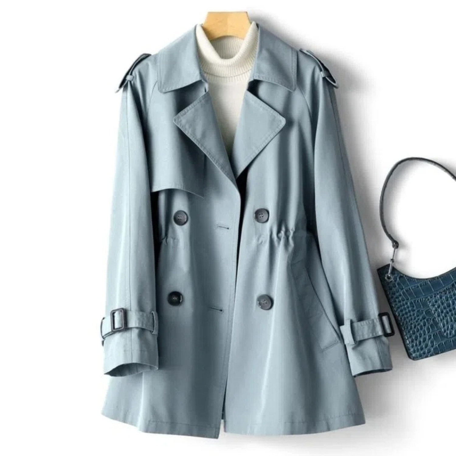 | Women's Belted Double-Breasted Coat