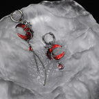 Dark Black Skull Awl Rock Declaration Earring