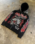 Dark Blazer Sleeve Zip Hoodie