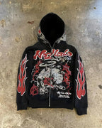 Dark Blazer Sleeve Zip Hoodie