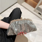 Dark Blue Sequin Clutch Wristlet