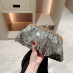 Dark Blue Sequin Clutch Wristlet