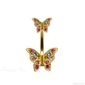 Dark Butterfly Pendant Belly Ring