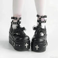 Dark Circular Top Mary Jane Tennis Shoe