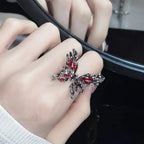 Dark Crimson Crystal Arachnid Celestial Band
