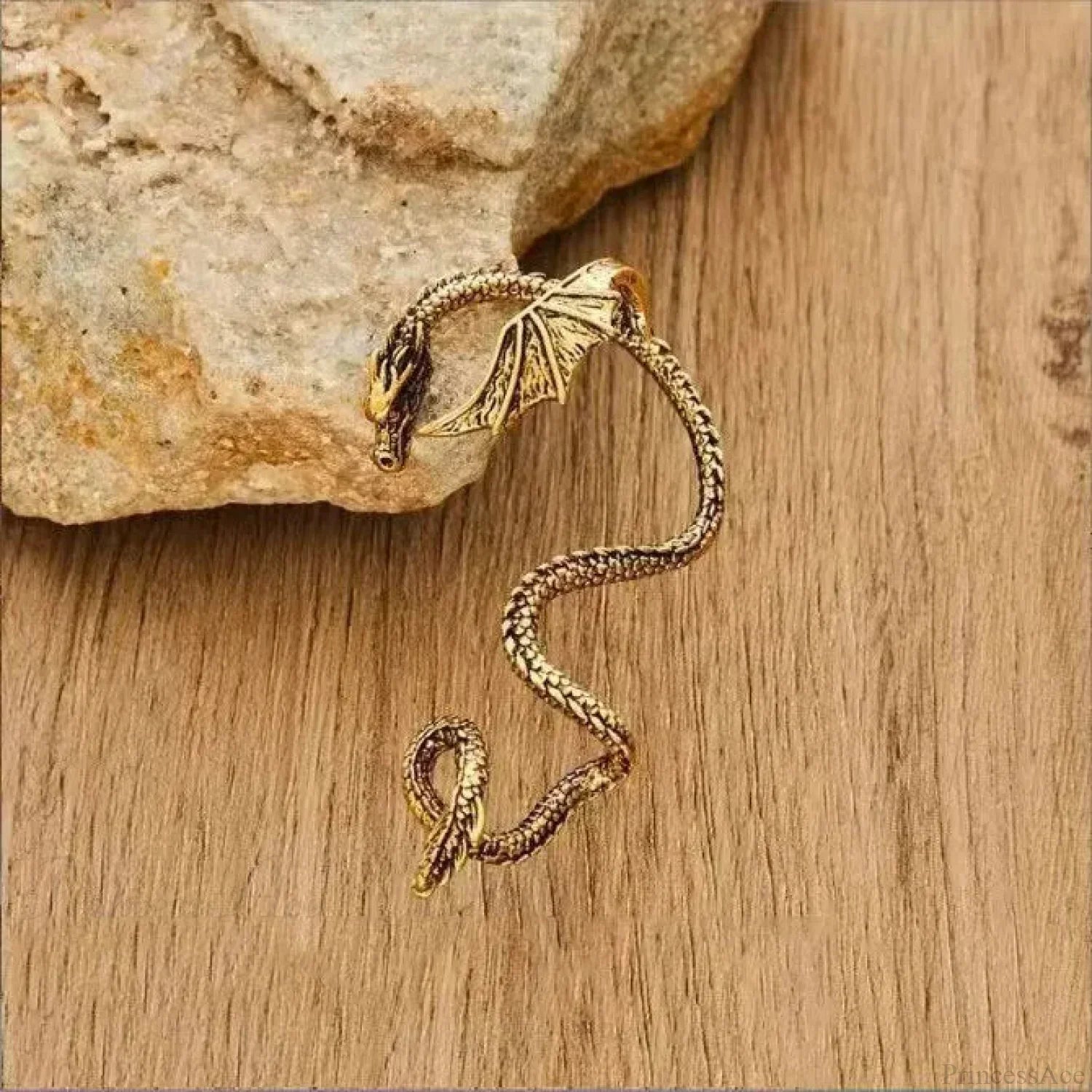 Dark Dragon Envelop Vintage Creature Post Earring