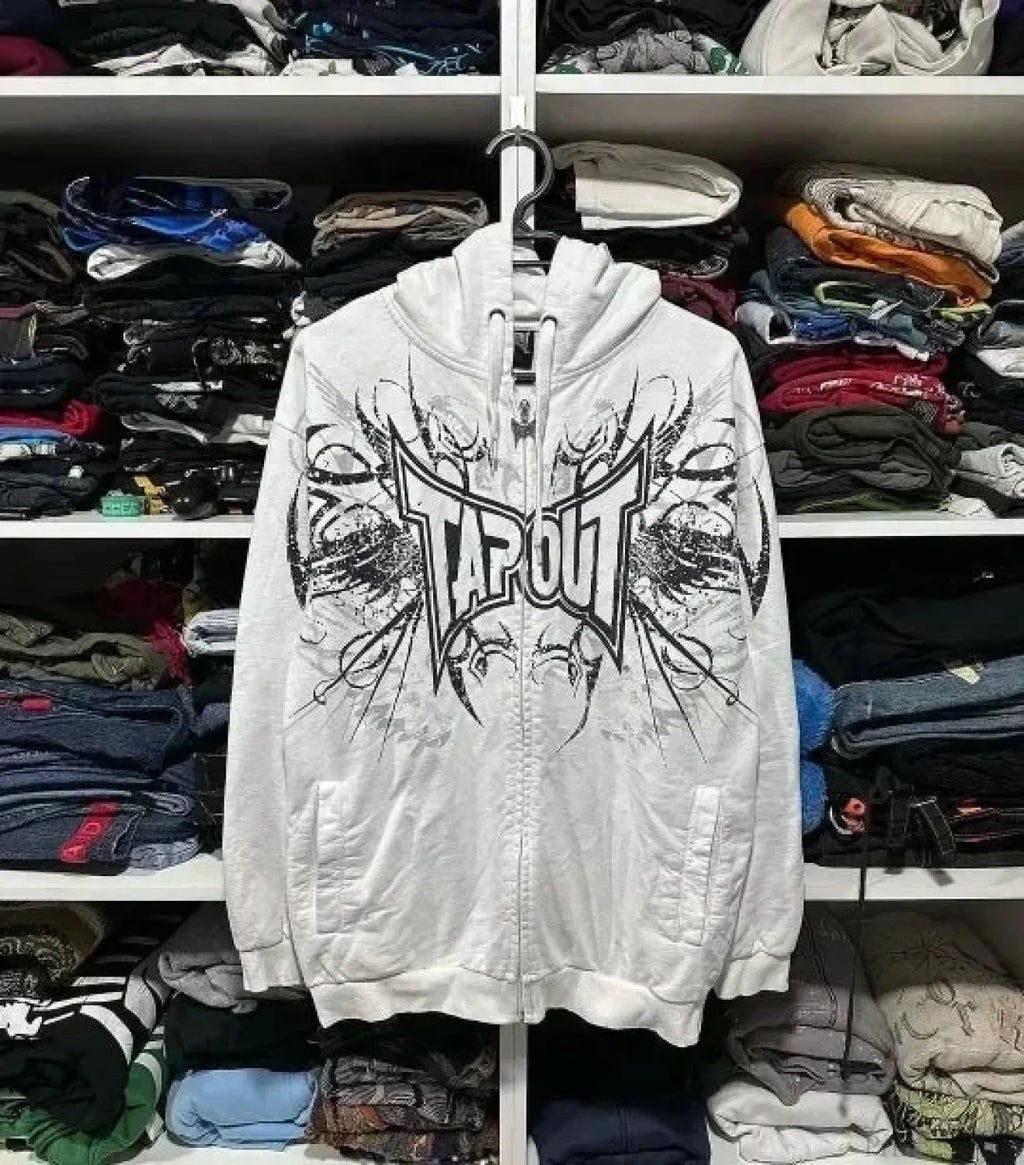 Dark Eyes Print Athletic Hoodie