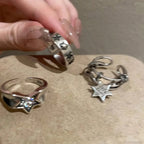 Dark Harajuku Metal Pentagram Star Ring