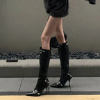 Dark Knight Elegant Style Pointed Toe Tall Boot